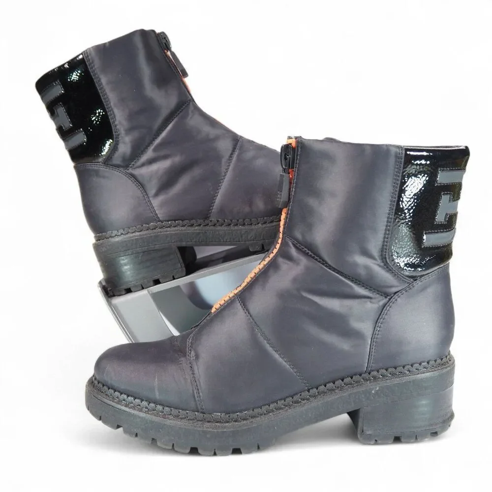 Sam Edelman Jalissa Puffer Waterproof Boots Women's‎ 7 Black / Orange